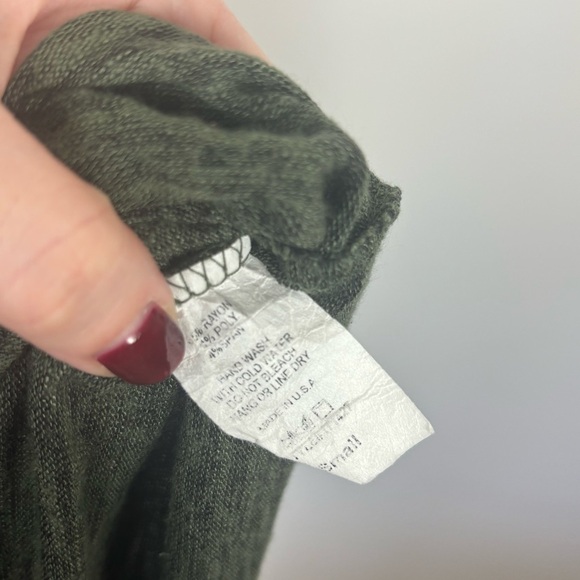 Ivory Wrap Sweater Green Black Tie Small - Picture 4 of 5